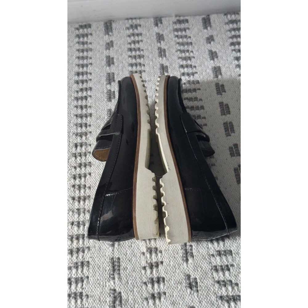 Karl Lagerfeld Paris Moyen Black Slip On Patent Leather Loafer Shoes 6.5 - Picture 4 of 7
